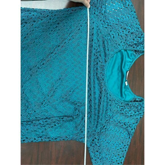 Kim Rogers Teal Lace Blouse Size X-Large - Picture 5 of 6